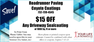 Roadrunner Paving Coyote Coatings Monmouth County NJ