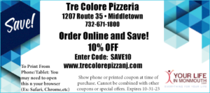 Tre Colore Pizzeria Middletown NJ