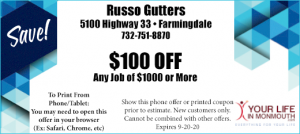 Russo Gutters home improvement coupon