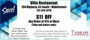 Villa Restaurant and Pizza Middletown NJ
