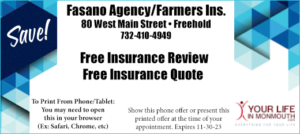 Fasano Insurance Agency Farmers Insurance Freehold NJ